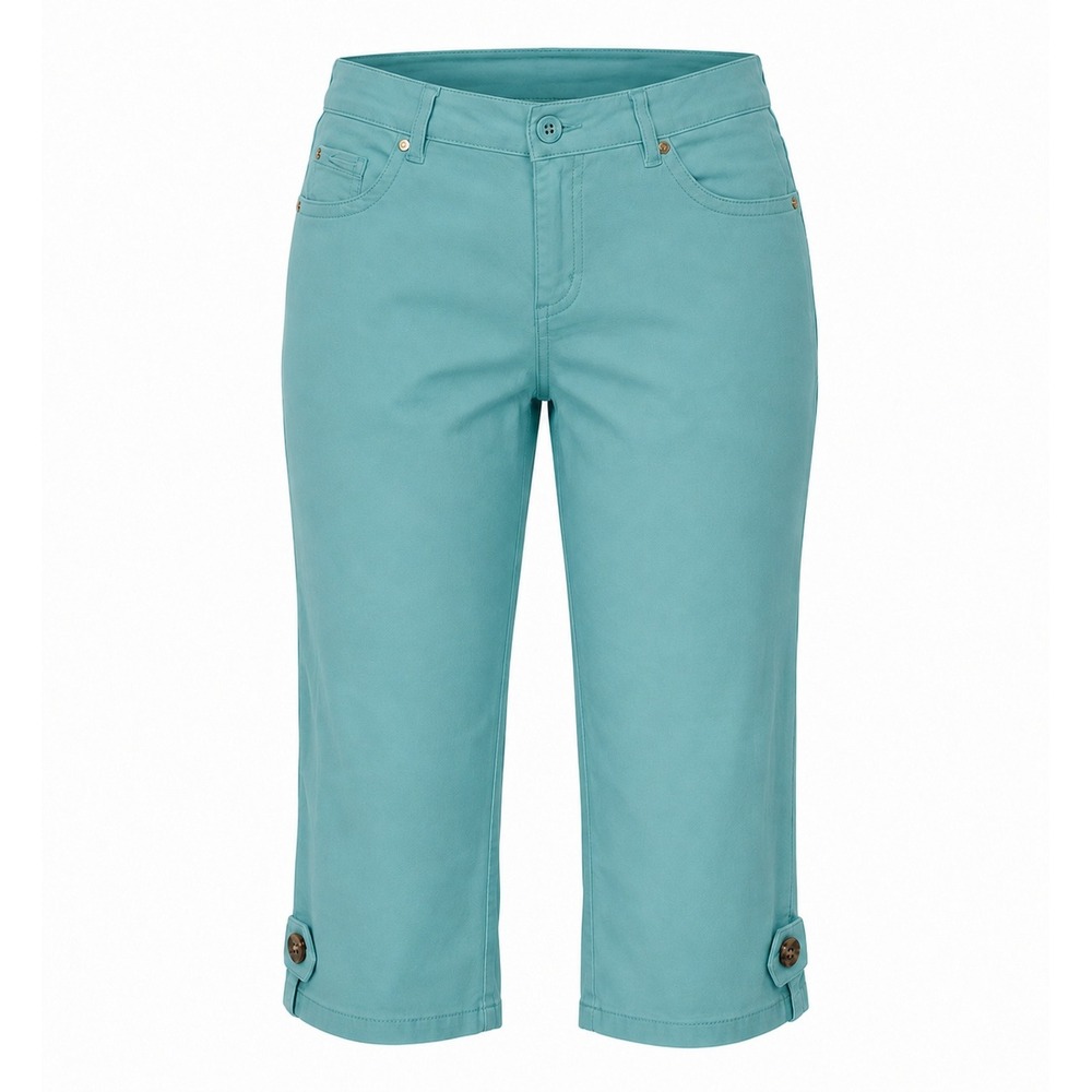 Gloria Vanderbilt Amanda Capri Pants Women 18 Turquoise Blue Slimming Coastal